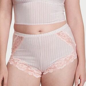 Victoria’s Secret Pink Lace Trim High-Waisted pj shorties